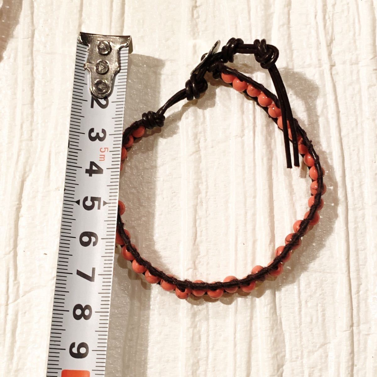  new goods 2 point set [ hand made ] natural stone beads use pink orange bracele mi sun ga summarize 2 pcs set ( new goods unused ) CR_L2⑤