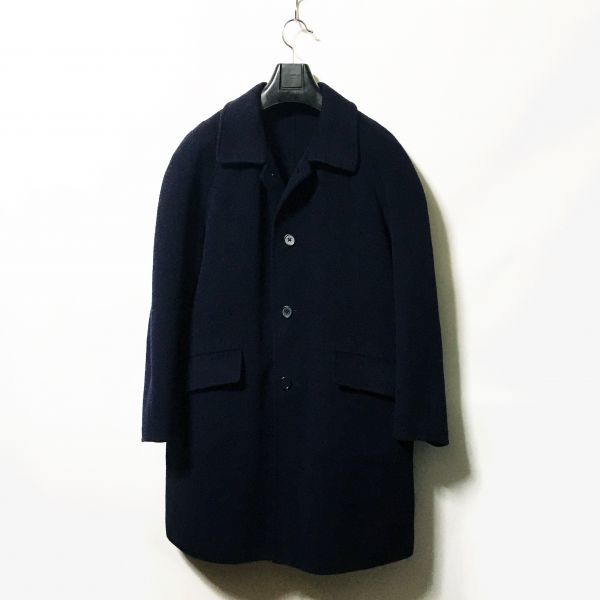 #RING JACKET｜リングヂャケット SHIPS別注イタリア製カシミア混メルトンウールオーバーコート/シングルコート ネイビー size48(M～L程度)_画像1