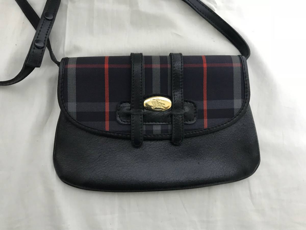 極美品本物バーバリーズBURBERRYS本革レザーキャンバスチェック柄ショルダーバッグビジネスクラッチバック旅行トラベルメンズレディース