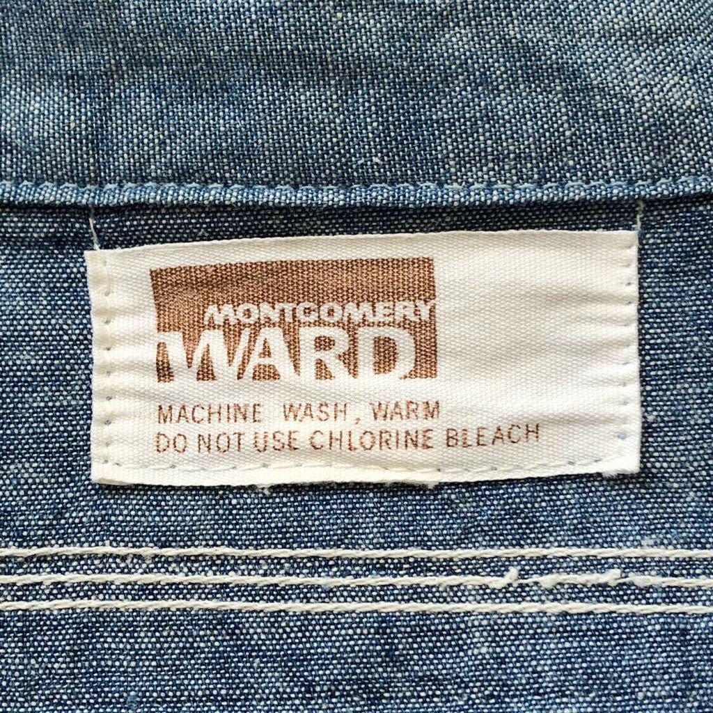 エルボーステッチ! 50s 60s MONTGOMERY WARD シャンブレーシャツ ビンテージ 50年代 60年代 モンゴメリーワード ワークシャツ ヴィンテージ_画像4