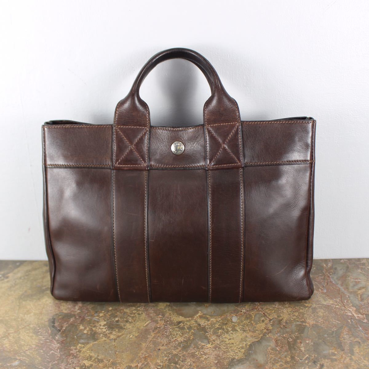 HERMES CE刻印 LEATHER HAND BAG MADE IN FRANCE/エルメスフールトゥPMレザーハンドバッグ_画像1