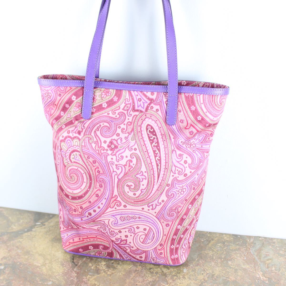 ETRO PAISLEY PATTERNED TOTE BAG MADE IN ITALY/エトロペイズリー柄トートバッグ_画像3