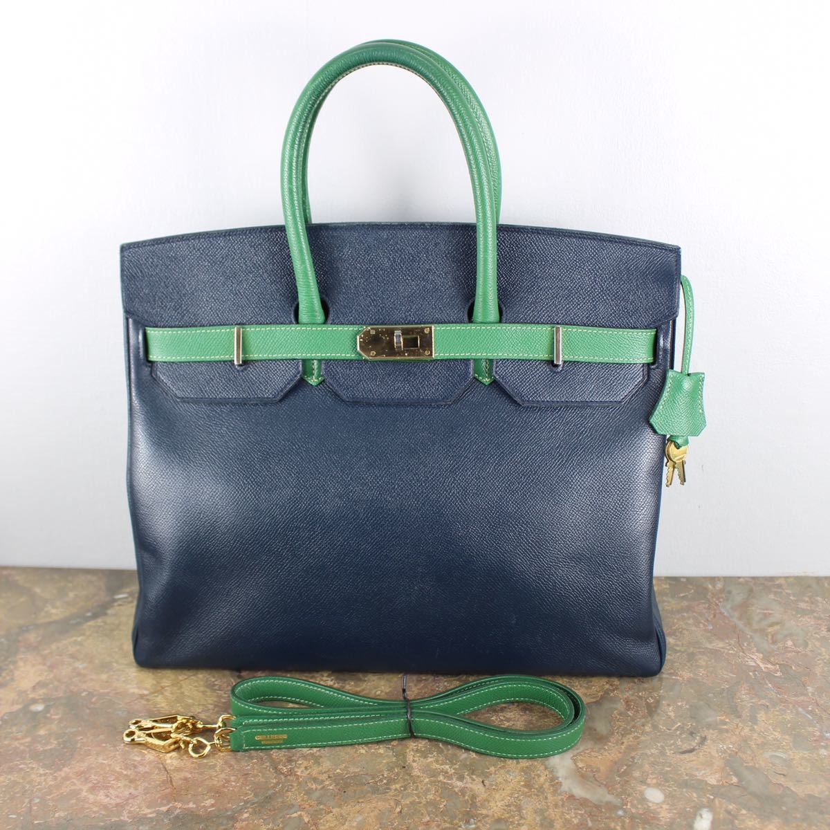 CELLERINI BICOLOR LEATHER BELTED 2 WAY SHOULDER BAG MADE IN ITALY/チェレリーニバイカラーレザーベルテッド2wayショルダーバッグ