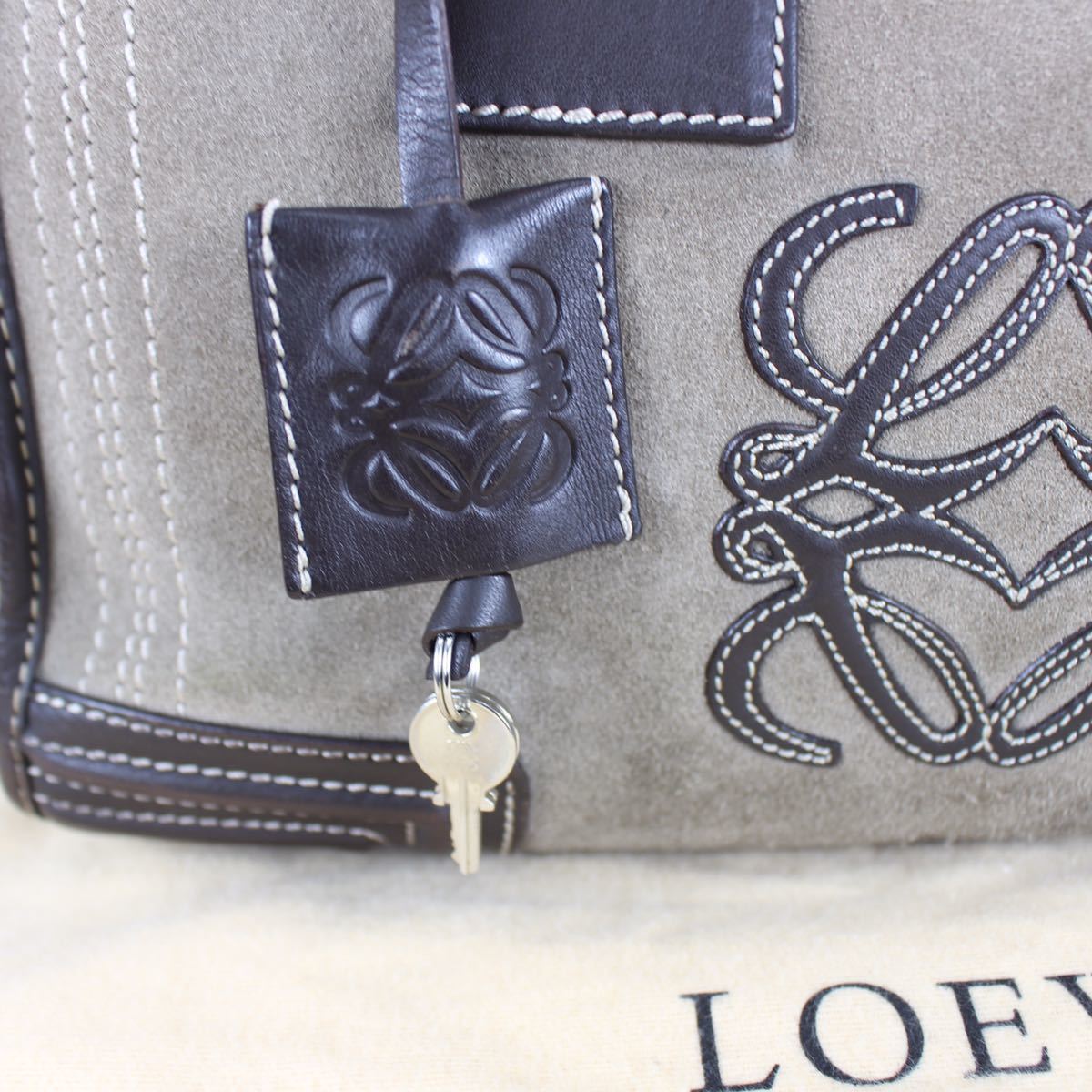 LOEWE AMASONA28 ANAGRAM PATTERNED LOGO LEATHER HAND BAG/ロエベアマソナ28アナグラム柄ロゴレザーハンドバッグ_画像3