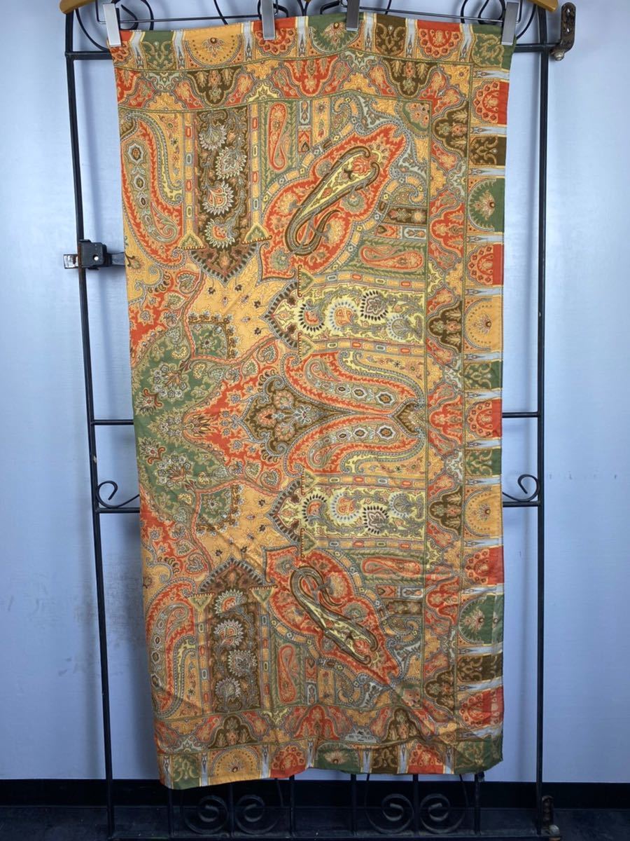 ETRO WOOL SILK PAISLEY PATTERNED LARGE SIZE SHAWL MADE IN ITALY/ Etro wool silk peiz Lee pattern large size shawl ( stole )