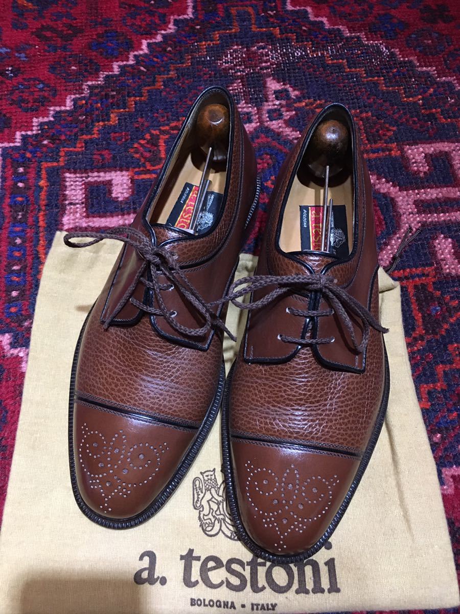 a.testoni LEATHER BLOGUE SHOES MADE IN ITALY/テストーニレザー