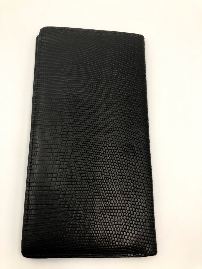 カミーユフォルネ 長財布 リザード ブラック 小銭入れ無し 美品 財布