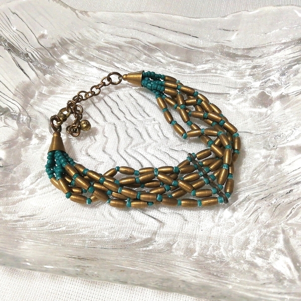 金緑鎖型バングルブレスレット/アクセサリー宝飾 Chain type bangle bracelet / accessory