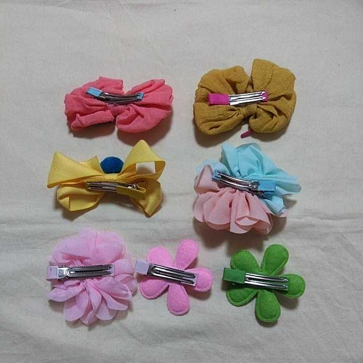 [ unused ][ stock disposal ] child girl hairpin hair clip floral print ribbon stylish one Point ②