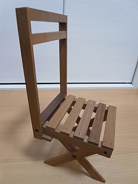 ★折り畳み 人形用 木製 椅子 ドールチェア ミニチュア 花台 小物置き