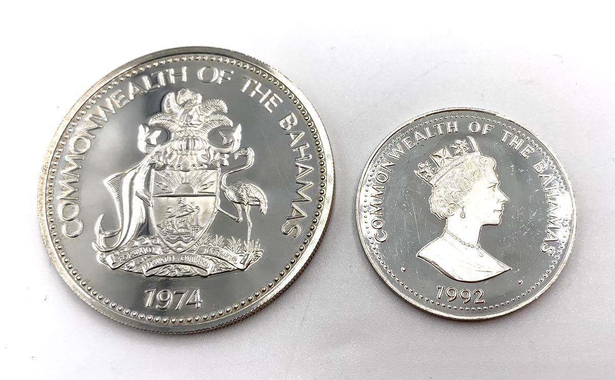 バハマ銀貨 バハマ独立記念プルーフ10ドル1974年 アメリカ発見500年