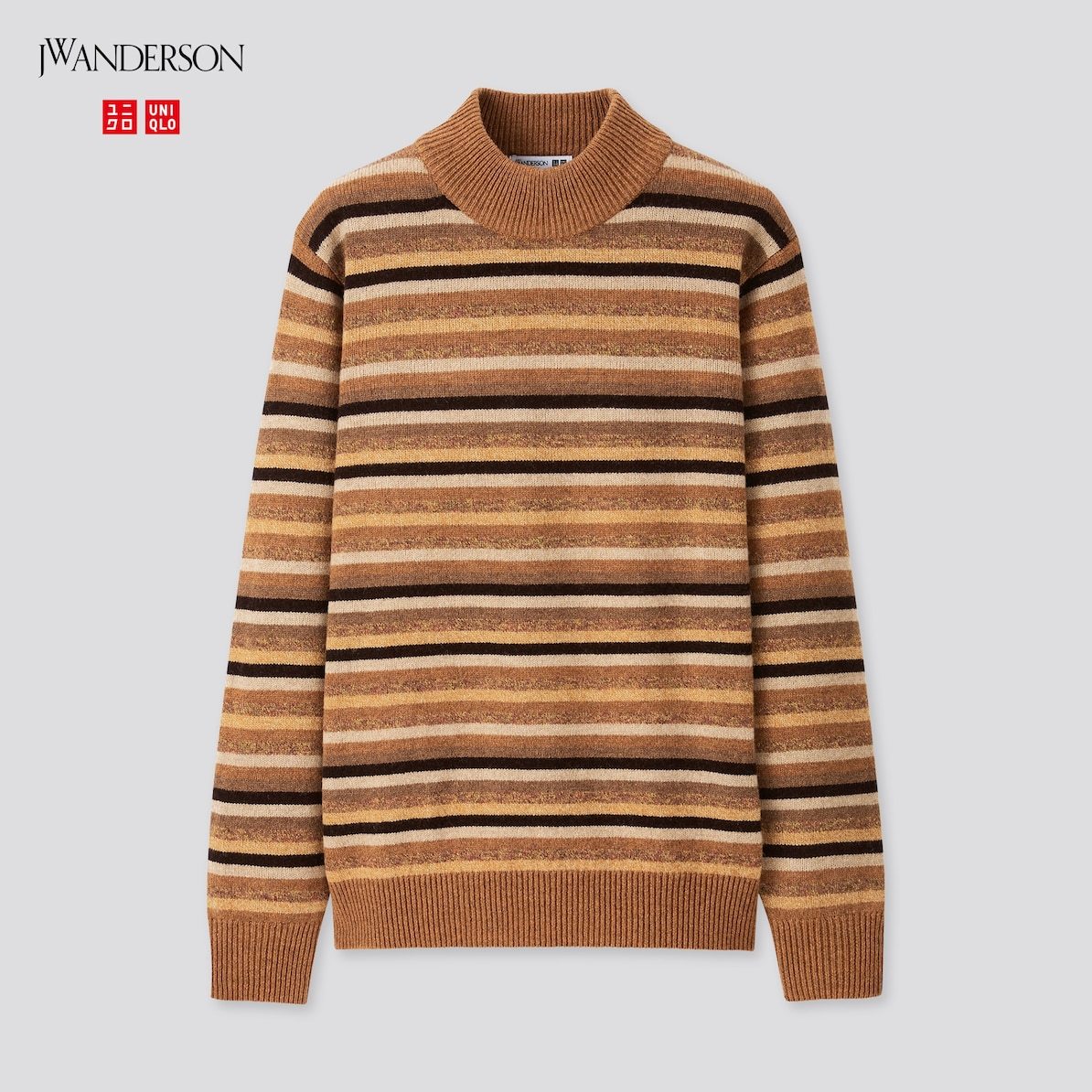 ★UNI QLO プレミアムラムモックネックセーター(長袖) BROWN M ユニクロ★_画像3
