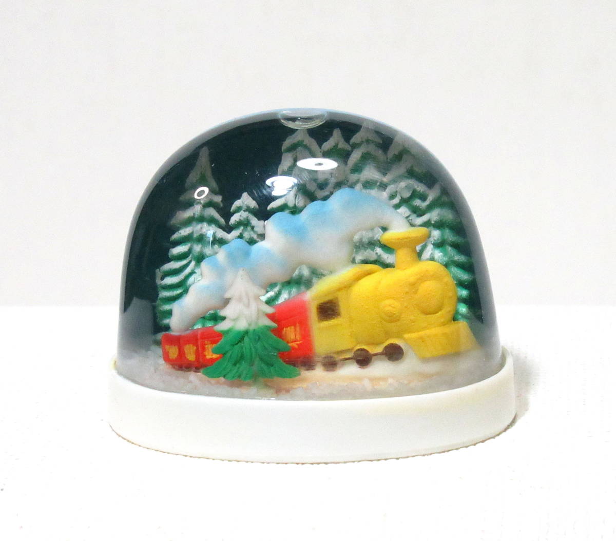  retro pretty winter forest. middle steam locomotiv SL snow dome snow glove Steam Locomotive/ Christmas / interior ornament 