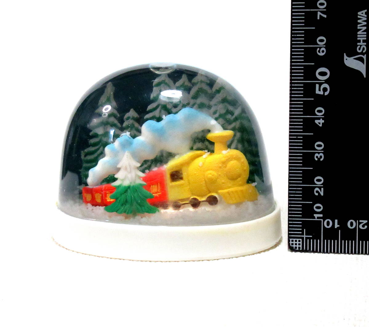  retro pretty winter forest. middle steam locomotiv SL snow dome snow glove Steam Locomotive/ Christmas / interior ornament 