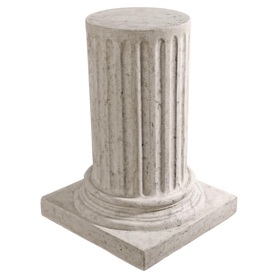 コリント式円柱状の建築柱洋風オブジェ台座　古典的ローマ式英国式台座コラム花台屋外彫刻花瓶インテリア置物飾り装飾品エクステリア