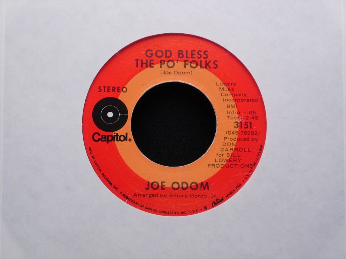 Joe Odom - God Bless The Po' Folks / Mixing Colors_画像1