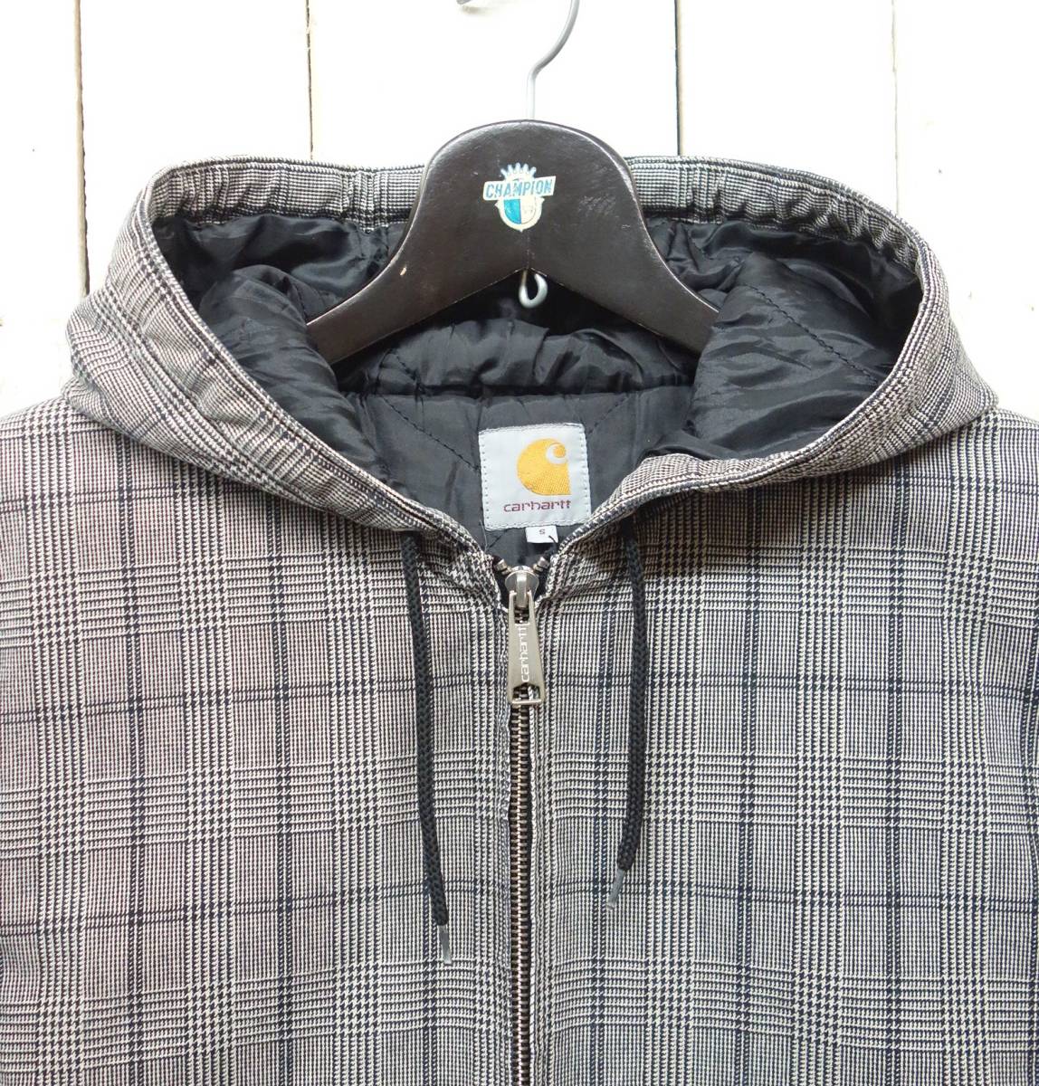 古着卸　レトロワーク ＊CARHARTT カーハート ＊ACTIVE JACKET 　 アクティブジャケット 　ワークウェア　パーカー ＊グレー系チェック　S_画像3