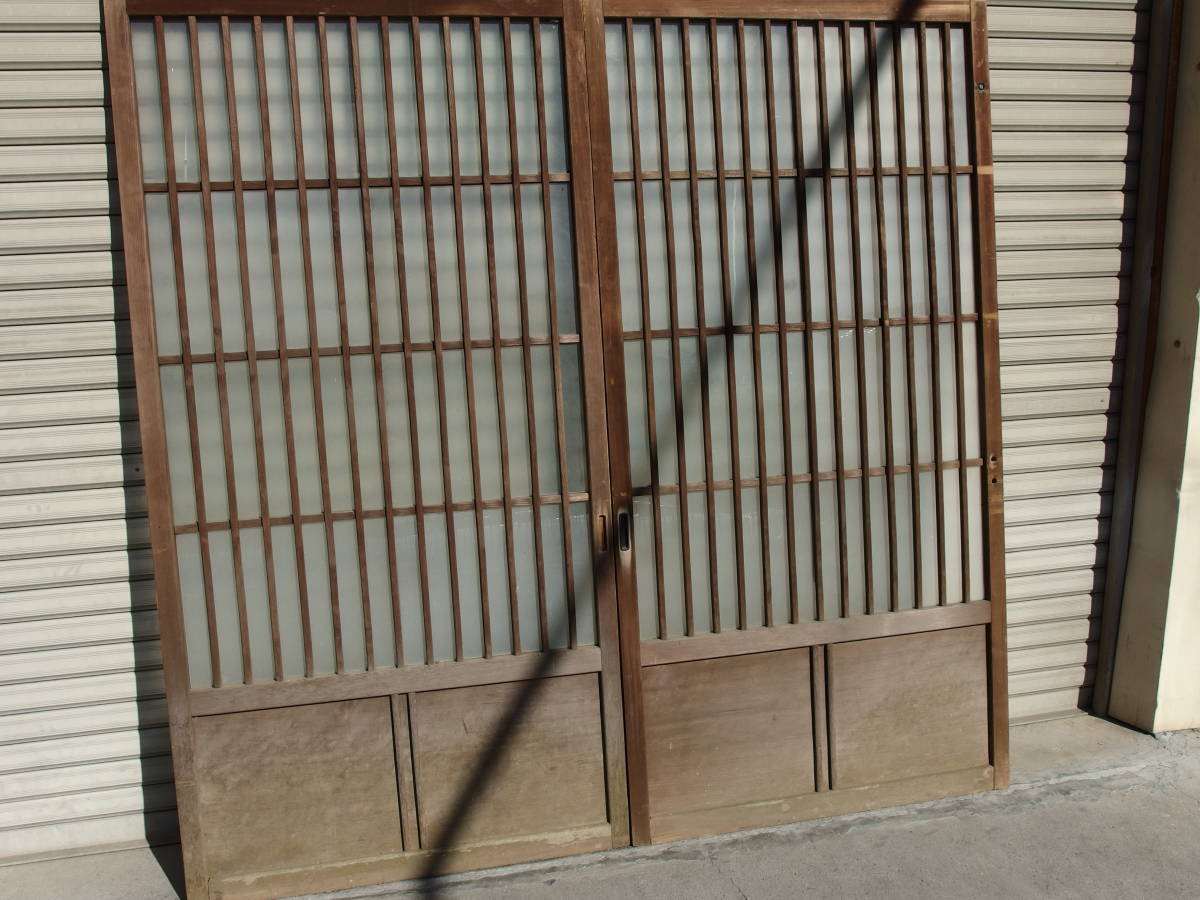 210119 H】木製引き戸◇ガラス戸◇建具◇玄関戸◇格子◇鍵 210119 H】木製引き戸◇ガラス戸◇建具◇玄関戸◇格子◇鍵