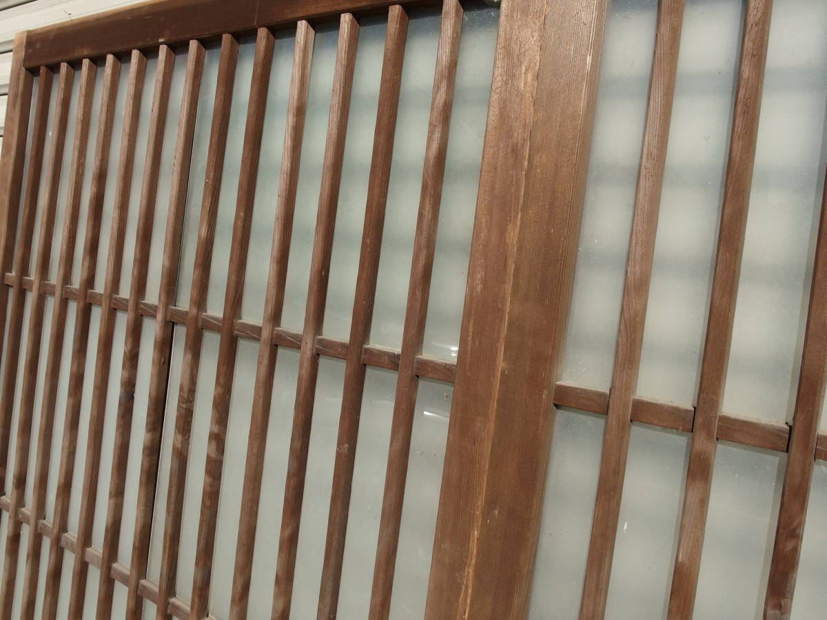 210119 H】木製引き戸◇ガラス戸◇建具◇玄関戸◇格子◇鍵2段 210119 H】木製引き戸◇ガラス戸◇建具◇玄関戸◇格子◇鍵2段