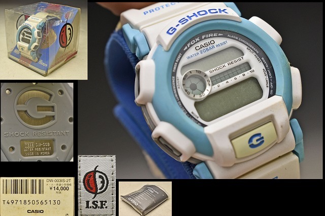 【CASIO カシオ G-SHOCK】ISF コラボバージョン 水色 DW-003IS-2T 世界最大級のプロスノーボーダーの組織 タイアップ 説明書 ケース付き