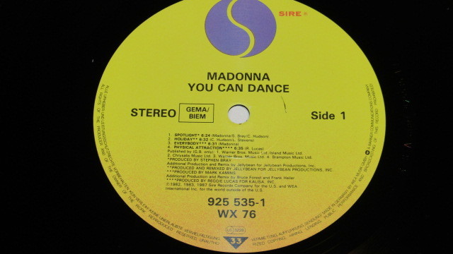 帯付ドイツ盤LP◇MADONNA - YOU CAN DANCE(Shep Pettiboneマスターミックス)JELLY BEAN,David Cole,Bruce Forest_画像2