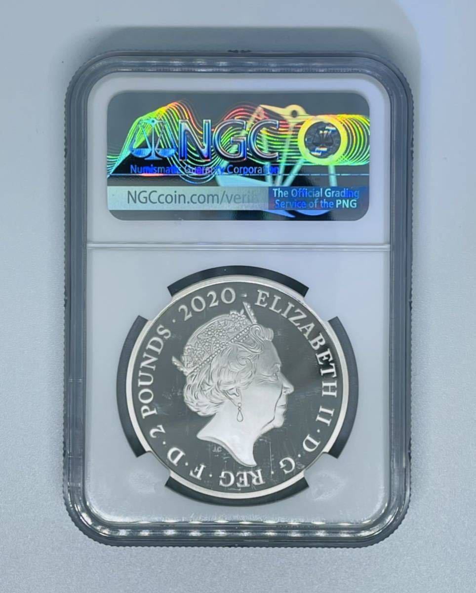 オイルペイント NGC最高鑑定PF70☆2020イギリス2ポンド銀貨007