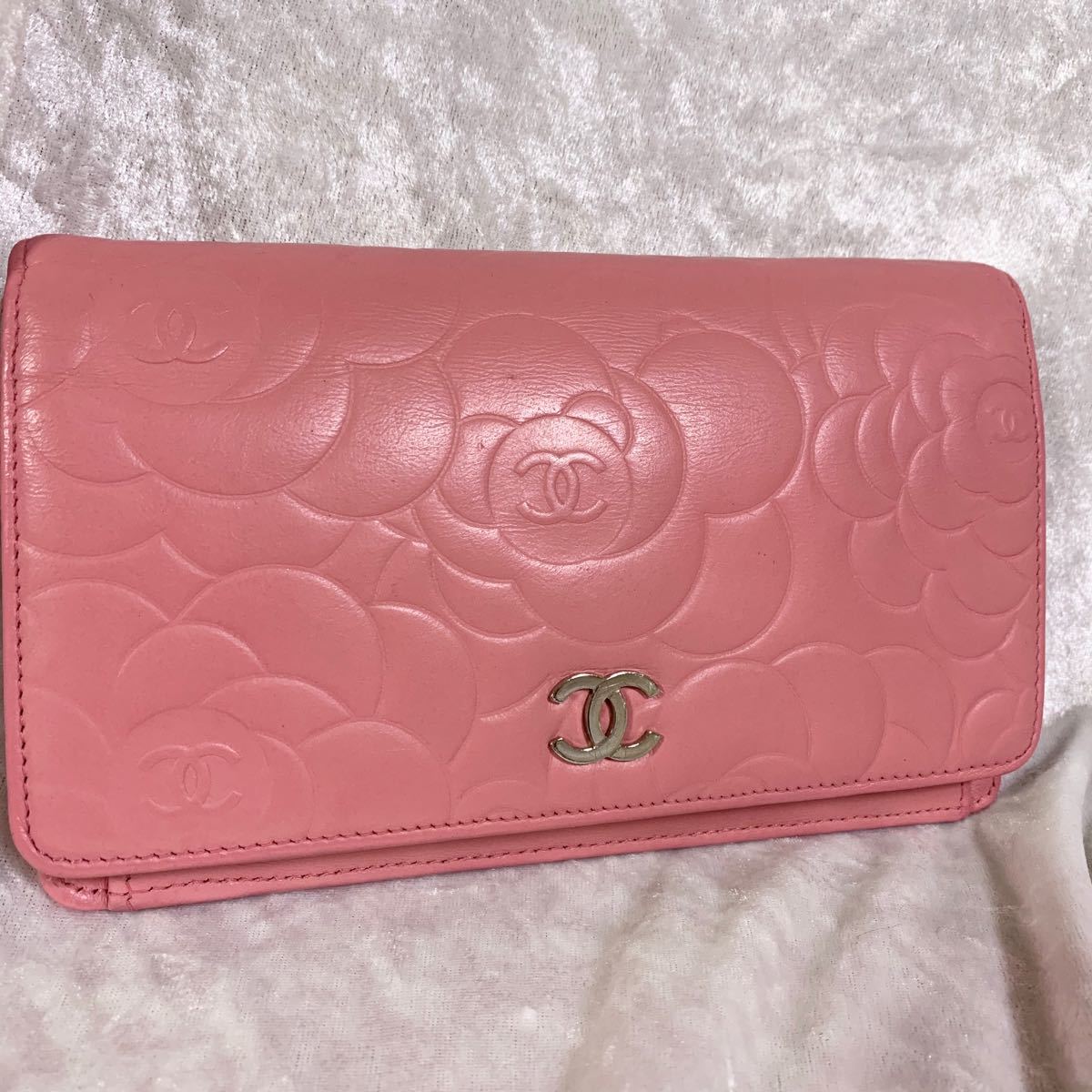 CHANEL シャネル カメリア ピンク 長財布 超美品