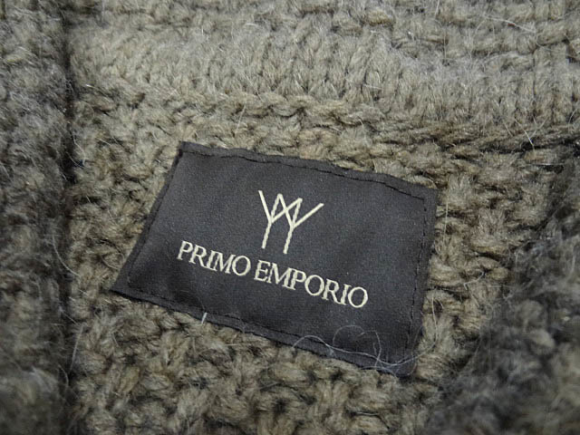 PRIMO EMPORIO ニット 編込み 3 ポケット デザイン テーラード ジャケット カバーオール アース カラー オーバー ビッグ サイズ ブラウン_画像5