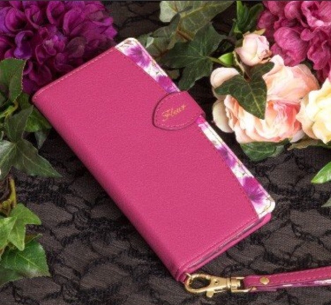 [ new goods ] smartphone case * notebook type * many model correspondence * multi type * floral print *botanikaru pattern *FLEUR* stylish * magenta * free shipping 