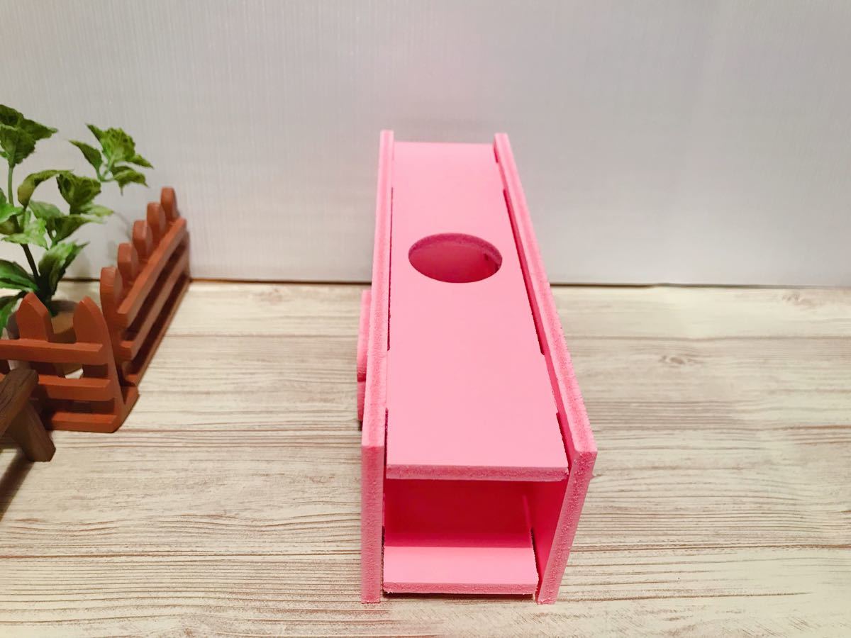 ハムスターペットラットマウス小動物用品可愛いトンネル式シーソーおもちゃブリッジ型アーチ玩具遊具-3色(ピンク)