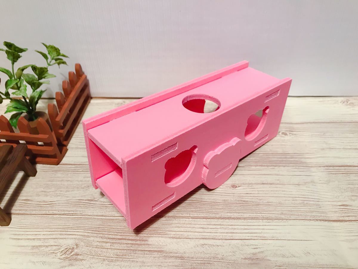 ハムスターペットラットマウス小動物用品可愛いトンネル式シーソーおもちゃブリッジ型アーチ玩具遊具-3色(ピンク)