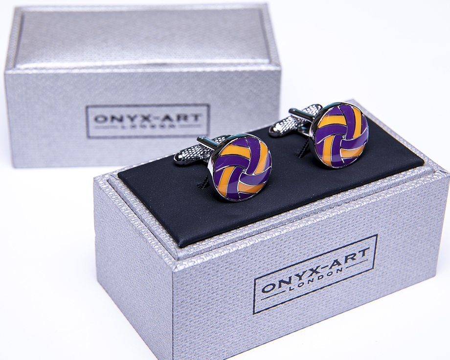 ★カフスボタン ONYX-ART LONDON CK1157 VIOLETTO & ORENGE CUFFLINCS 美しく葡萄色とオレンジ色に・・♬～_画像3