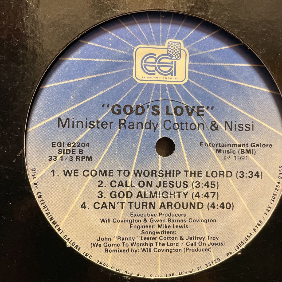 MINISTER RANDY COTTON & NISSI / ´GOD´S LOVE´ ULTRA RARE PRIVATE PRESS MODERN SOUL BOOGIE LP