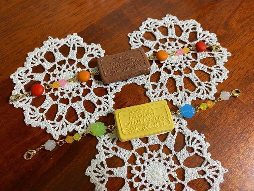 【ハンドメイド】手作り★クッキー金平糖マーブルチョコお菓子な羽織紐★＊フェイクスイーツ＊②_色違いも出品中です