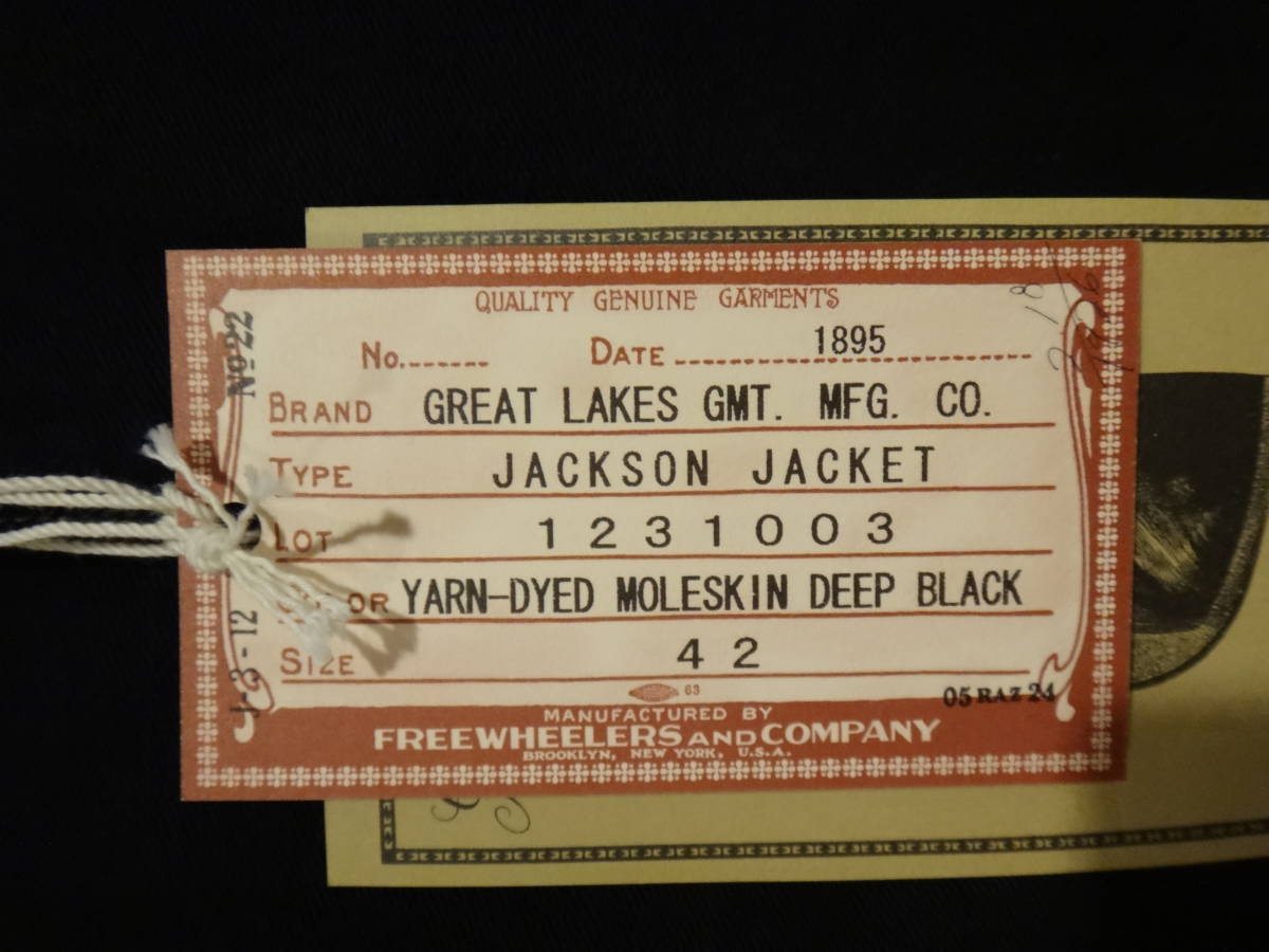 FREEWHEELERS ( フリーホイーラーズ ) JACKSON COAT （ ジャクソンコート ）size42 YARN-DYED MOLESKIN DEEP BLACK (ディープブラック)_画像6