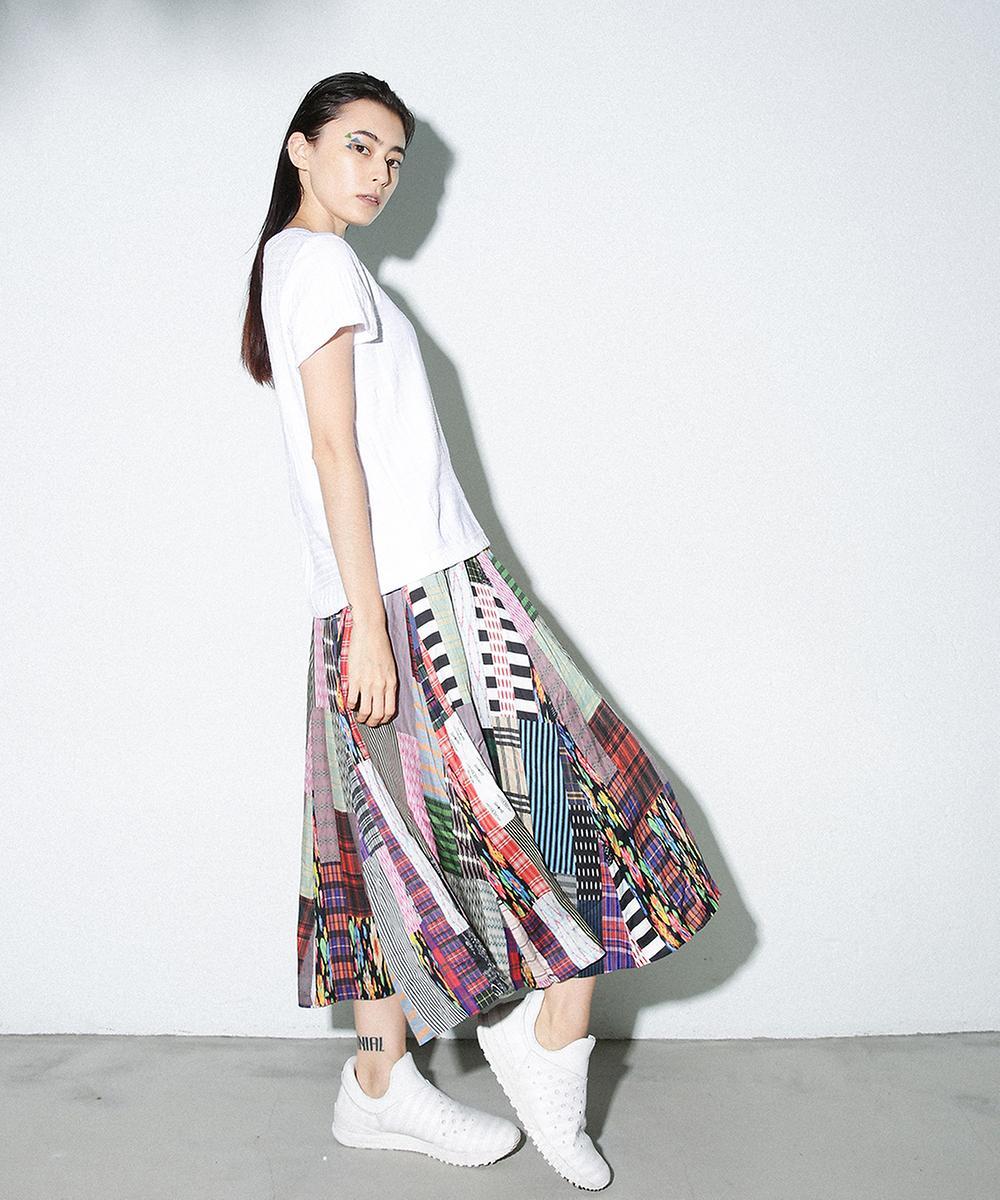 ANREALAGE アンリアレイジ SLIM&LONG PATCHWORK PRINT SKIRT パッチ