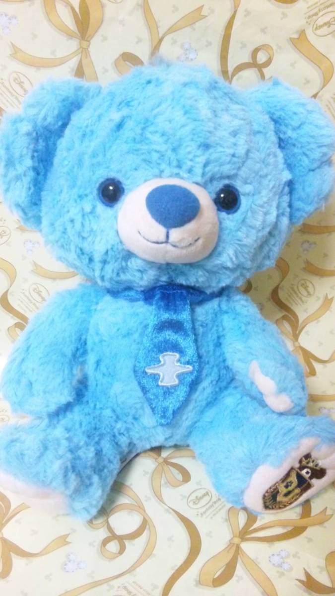  Disney store Uni Bear blue ( first generation! reissue!) blue * Berry * pie ( small Bear ) UniBearSity blue soft toy 