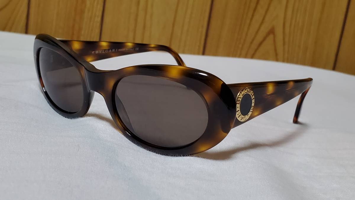 一番安い ブルガリ 正規レア B-zeroロゴメタルサングラス 眼鏡〇 黒メタリック×濃茶 サングラス/メガネ