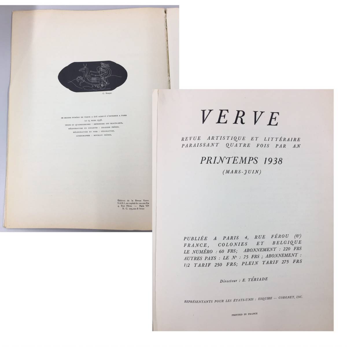 高級美術誌「ヴェルヴ/VERVE」/リトグラフ4枚入 高級美術誌「ヴェルヴ/VERVE」/リトグラフ4枚入