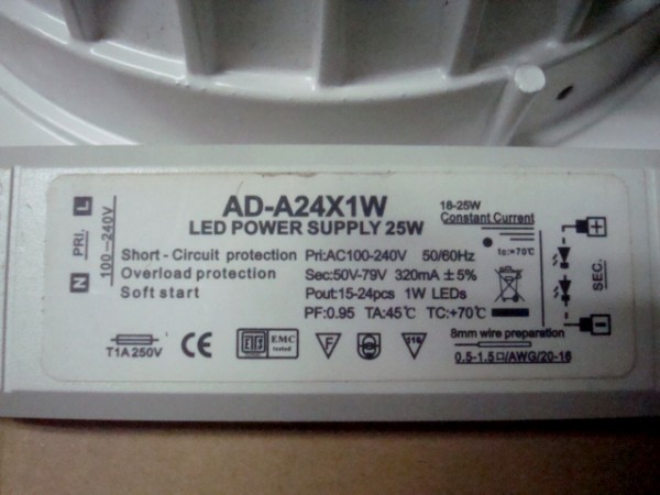LED ダウンライト 21個 LED 2個セット 昼白色 LED機器用電源ユニット25W付き LED Power Supply 100V 240V 点灯確認済み 中古品 即決_画像8