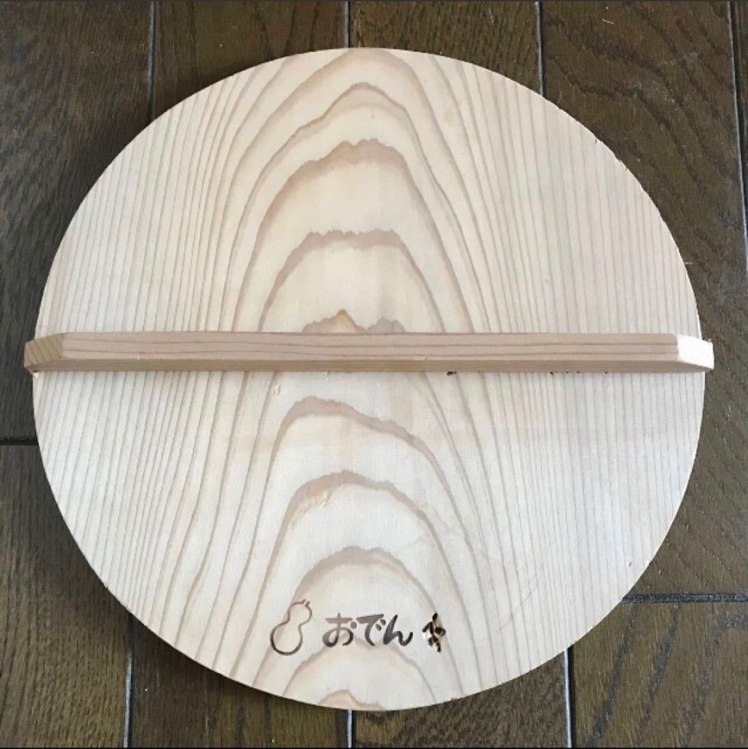 ホーローおでん鍋 23cm 梅 丸型 (木蓋+仕切り付き) 昭和 レトロ