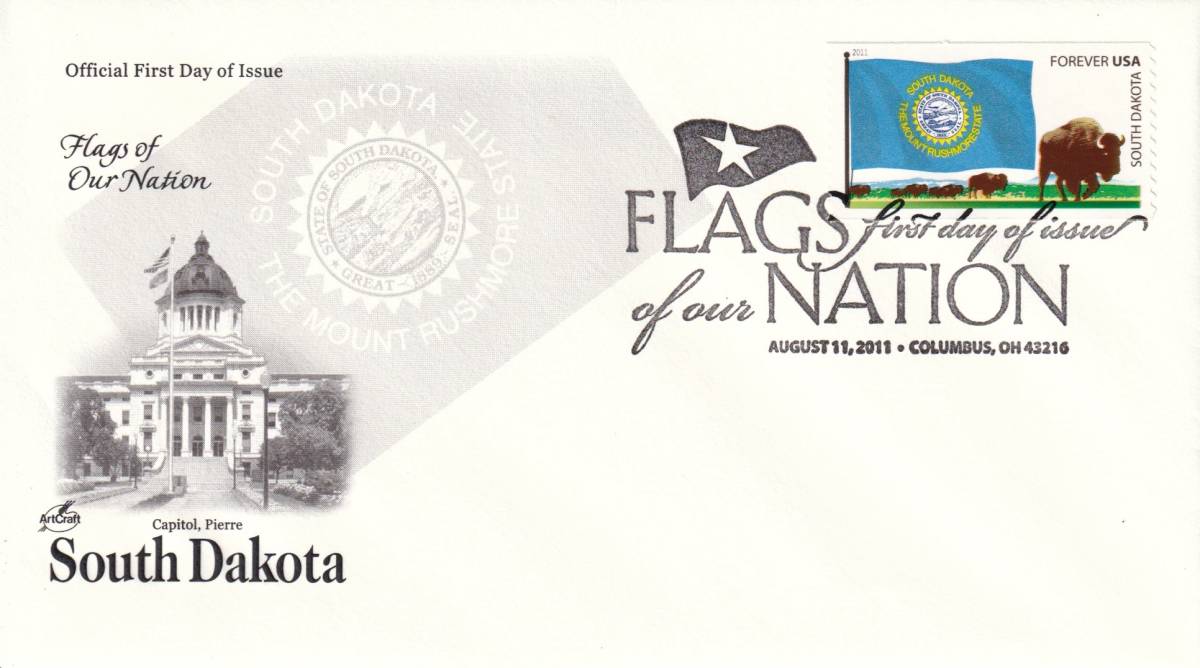 [FDC]sa light dakota . flag (2011 year )( America ) t1748