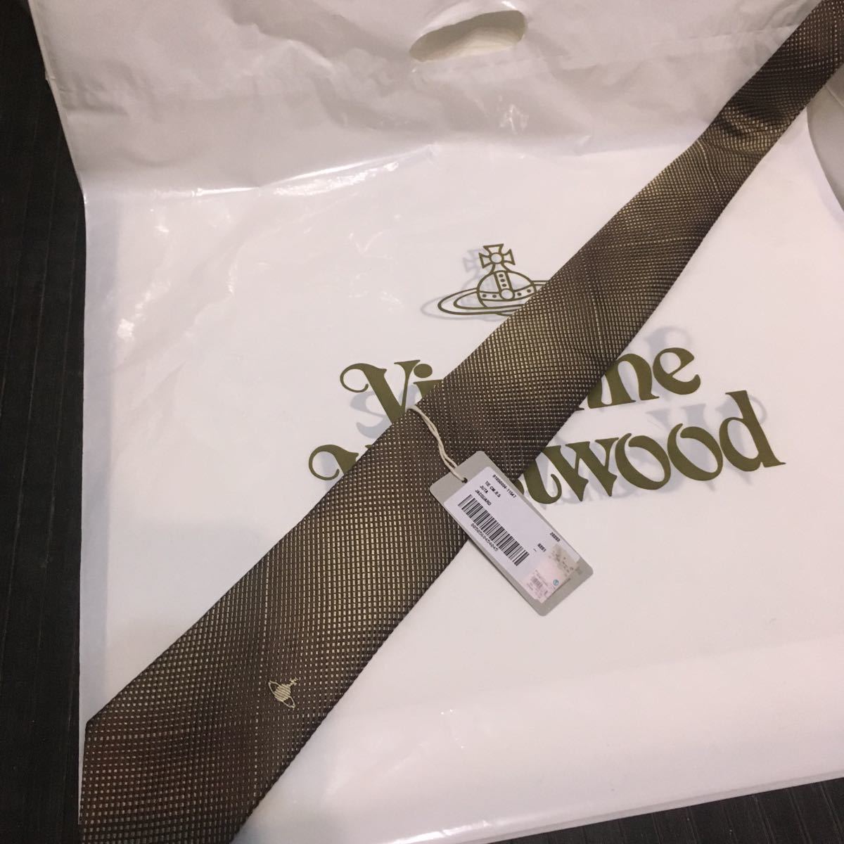 ●新品●送料込/13200円 Vivienne Westwood ネクタイ 茶緑 グラデーション シルク100% ヴィヴィアンウエストウッド ビビアン イタリア製