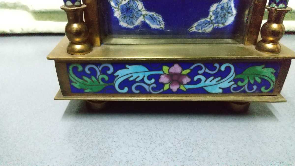 置き時計 手巻き 置時計 七宝焼 中国古玩美術 旧家買い取り品 置き時計 手巻き 置時計 七宝焼 中国古玩美術 旧家買い取り品