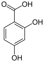 2,4-ジヒドロキシ安息香酸 98.5% 100g C7H6O4 β-レソルシル酸 p-ヒドロキシサリチル酸 有機化合物標本 試薬_画像1