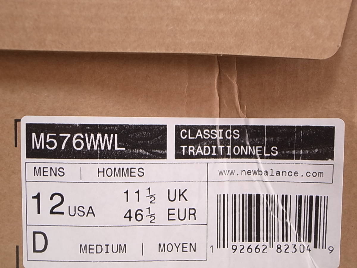 [ бесплатная доставка быстрое решение ]NEW BALANCE UK производства M576WWL 30cm US12 новый товар все кожа белый белый натуральный кожа WHITE LEATHER гладкий кожа Британия производства Англия производства 