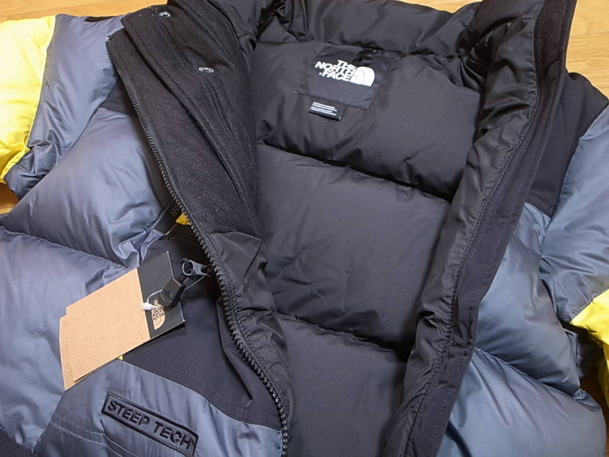 【送料無料 即決】海外限定 THE NORTH FACE STEEP TECH DOWN JACKET サイズM 新品 ダウンジャケットGREY TNF BLACK YELLOWスティープテック_画像6