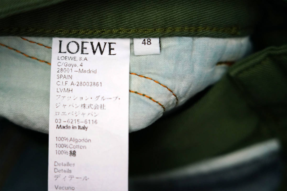 新品 ★ ロエベ LOEWE Pre-AW18コレクション コントラスト カーゴ デニム ジーンズ（48）トラウザーズ ★ カッコいいパンツを履こう！_画像9