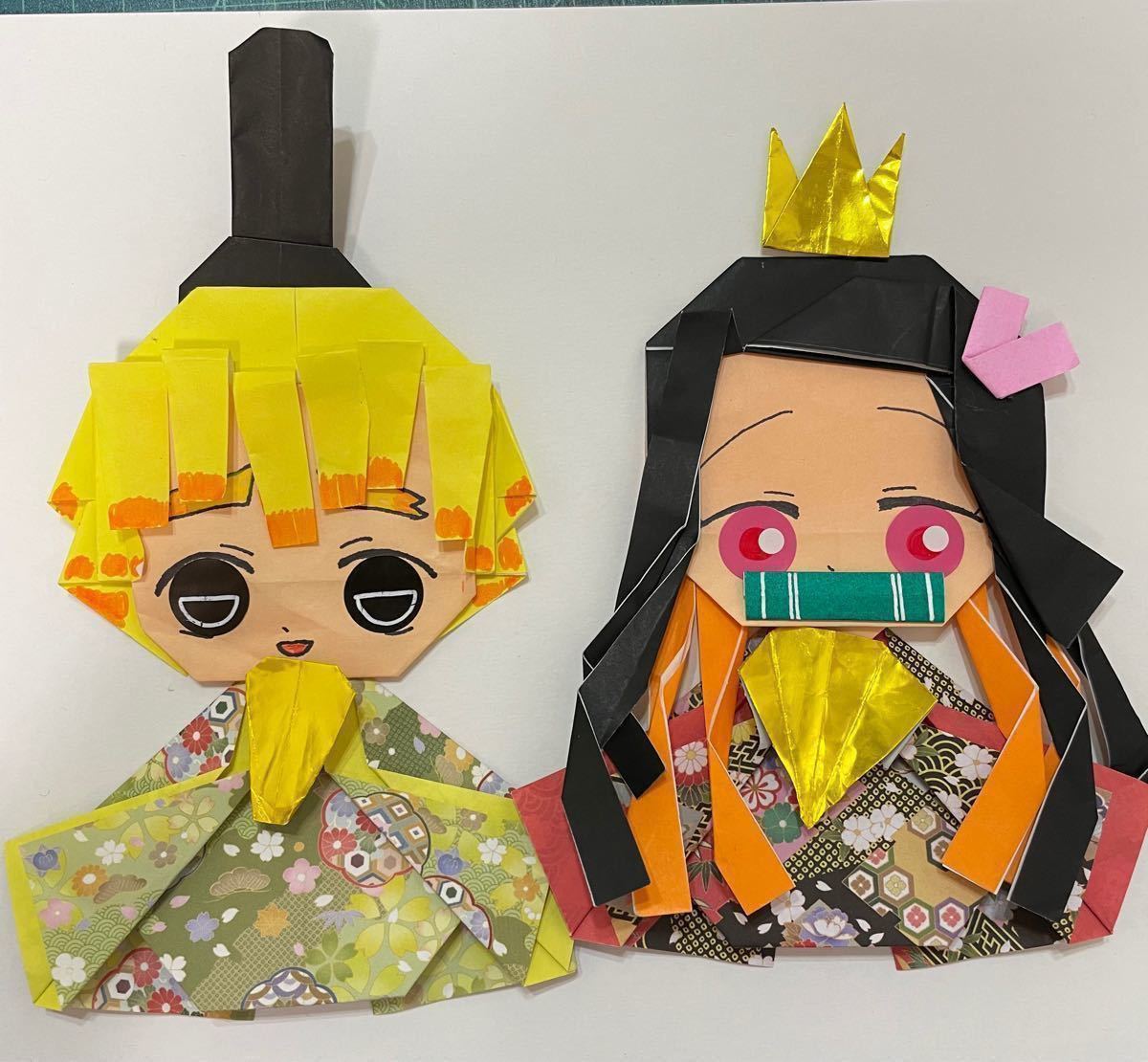 Paypayフリマ 鬼滅の刃キャラクター折り紙ひな祭りセット5対 通常キャラクター7体 Paypayフリマ 鬼滅の刃キャラクター折り紙ひな祭りセット5対 通常キャラクター7体