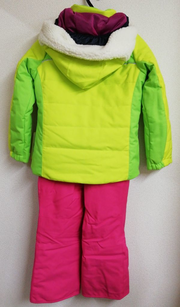 [ сильно сниженная цена ] Phoenix с хлопком жакет & брюки лыжи одежда размер регулировка возможность 105cm~125cm верх и низ в комплекте * neon желтый & розовый 
